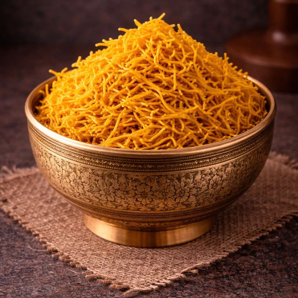 Andhra Kara Pusa (Spiced Gram Flour Snack)