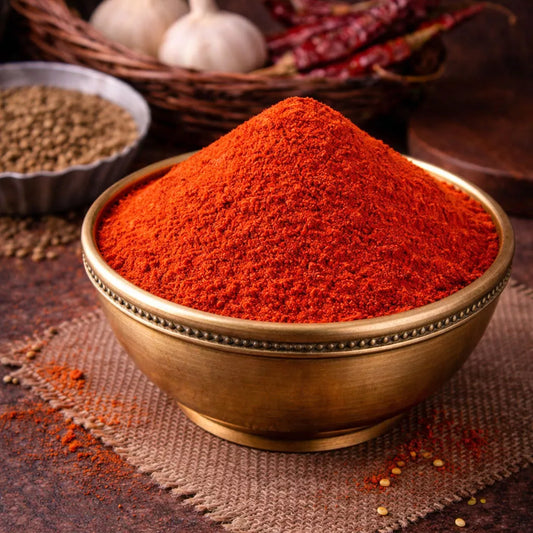 Velluki Karam (Garlic Red Chilli Powder) / Sambar Karam